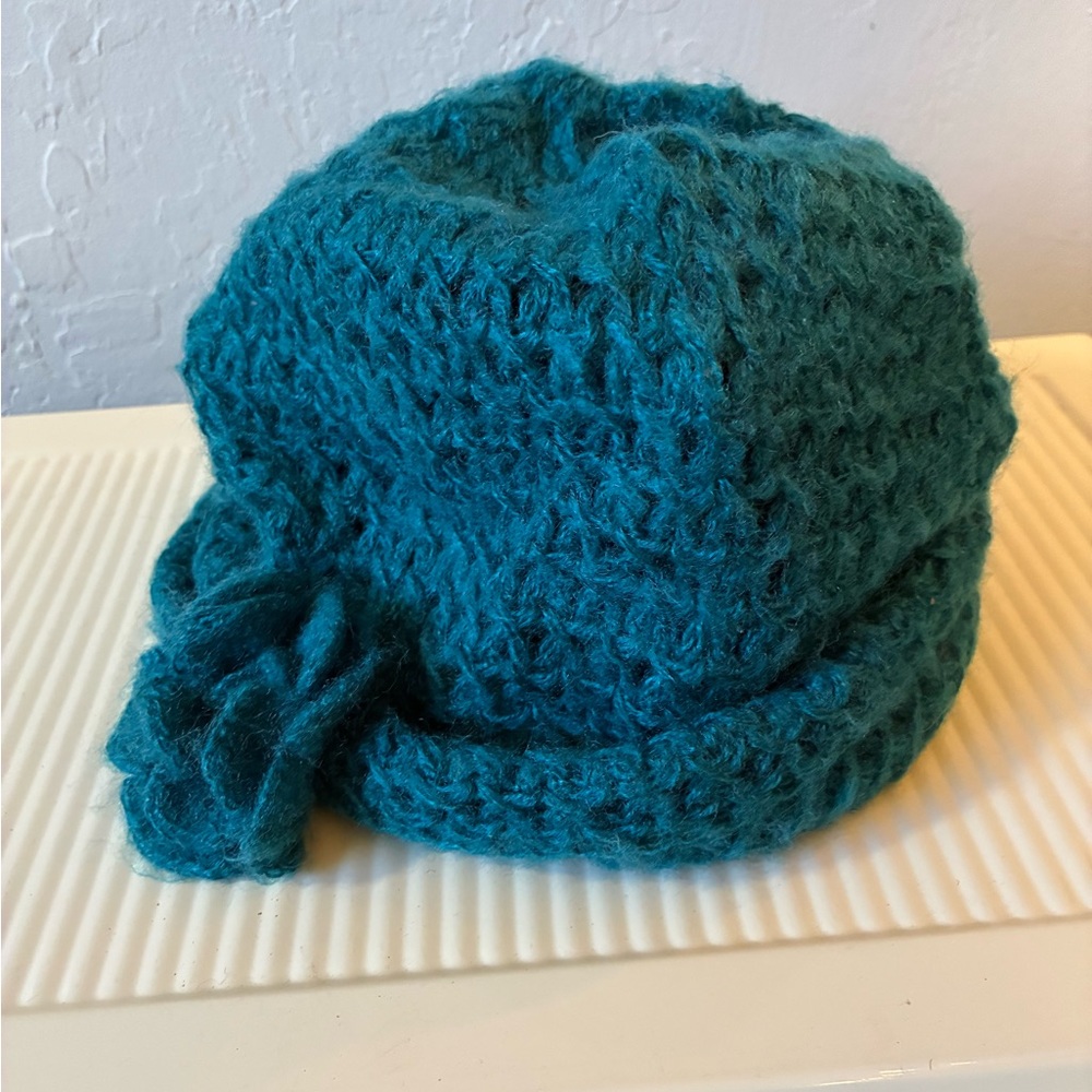 Teal Knit Beanie Hat forever 21